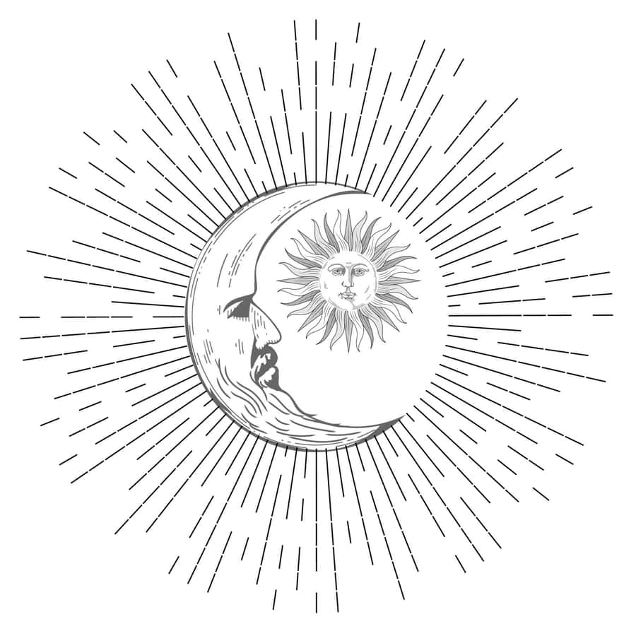 Bohemian Sun Moon Art Wallpaper