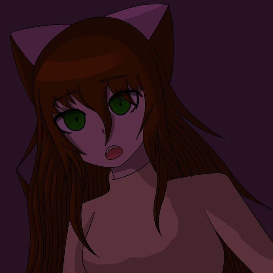 Bold And Edgy Red Girl With Mysterious Cat Pfp Wallpaper