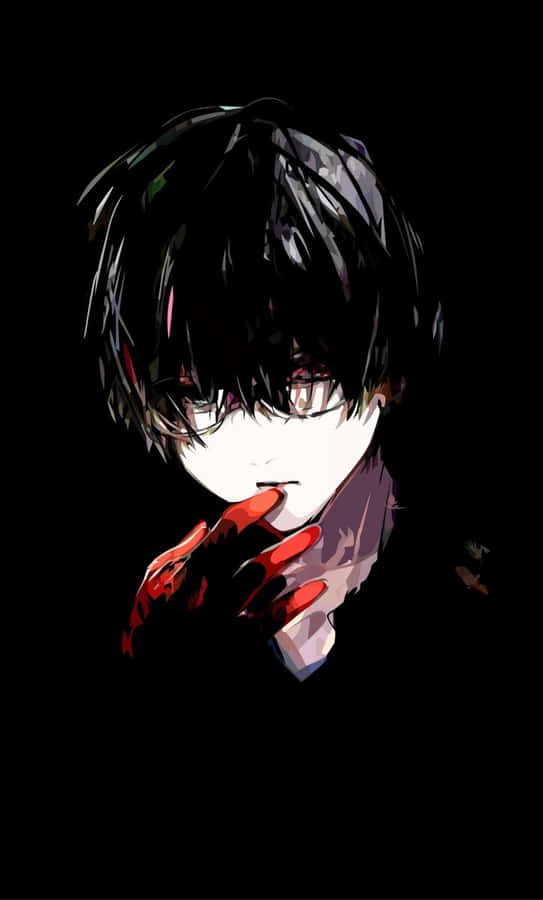 Boy With Red Hand Dark Aesthetic Anime Pfp Wallpaper