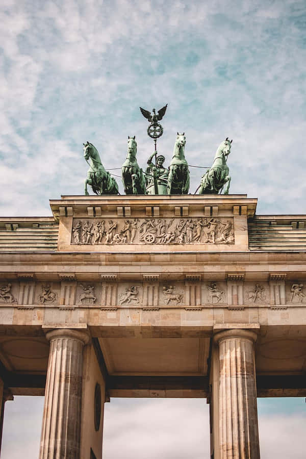 Brandenburg Gate Quadriga Hazy Clouds Wallpaper