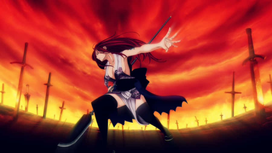 Brave Warrior Erza Scarlet Wallpaper