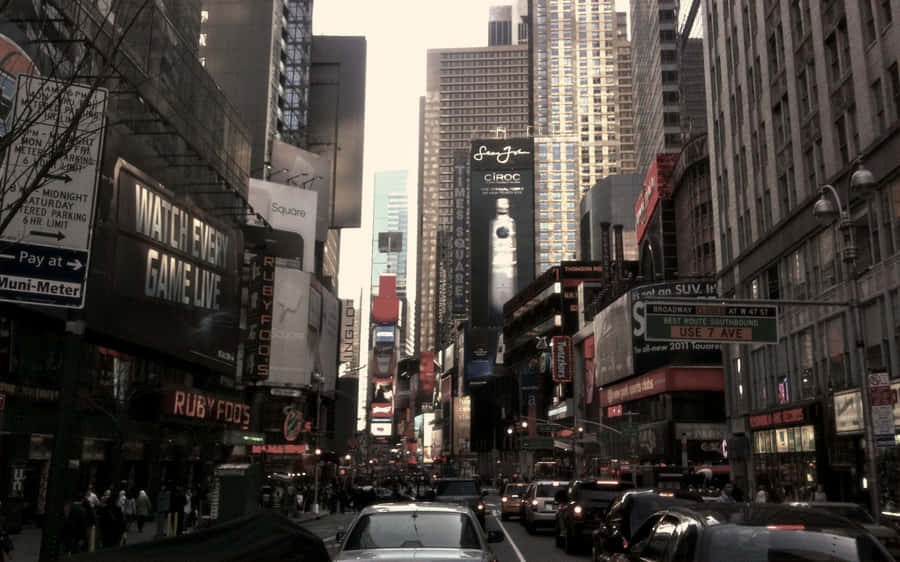 Busy Old New York City Wallpaper