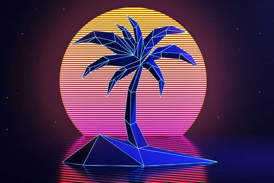 Caption: Journey Through The 90s Retro Wave Wallpaper