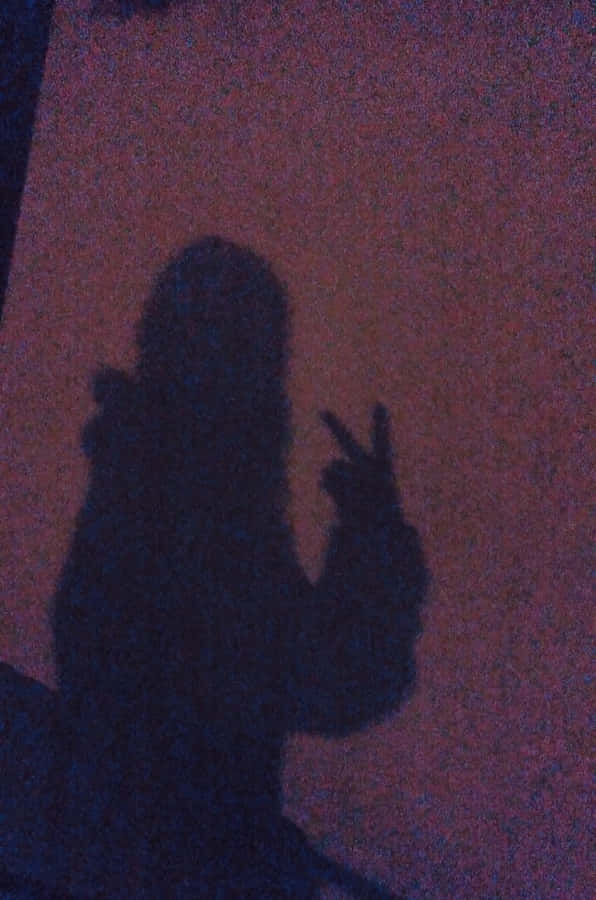 Captivating Shadow Profile Picture With Peace Sign Wallpaper