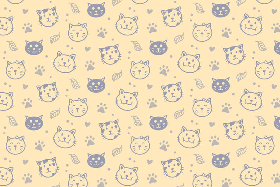 Cat Cuteness Abounds In This Adorable Pattern Wallpaper