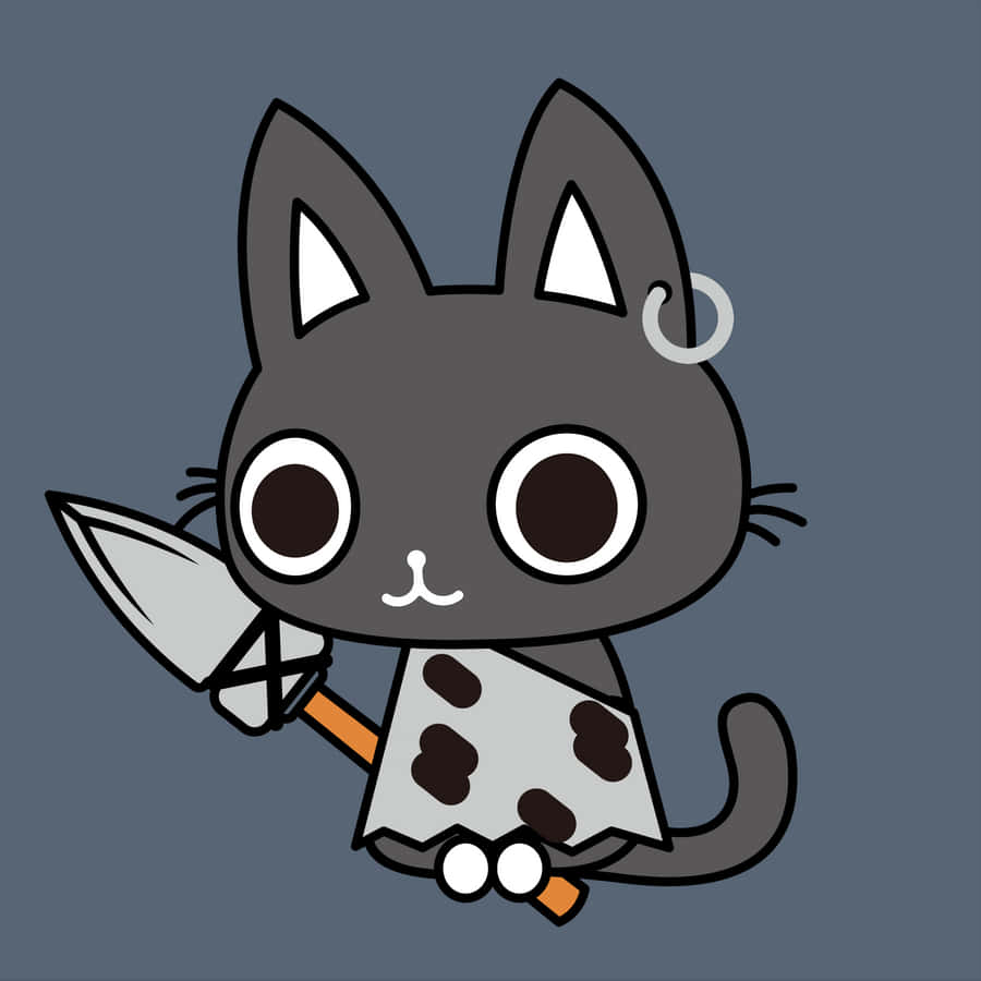 Caveman Cartoon Cute Cat Pfp Wallpaper