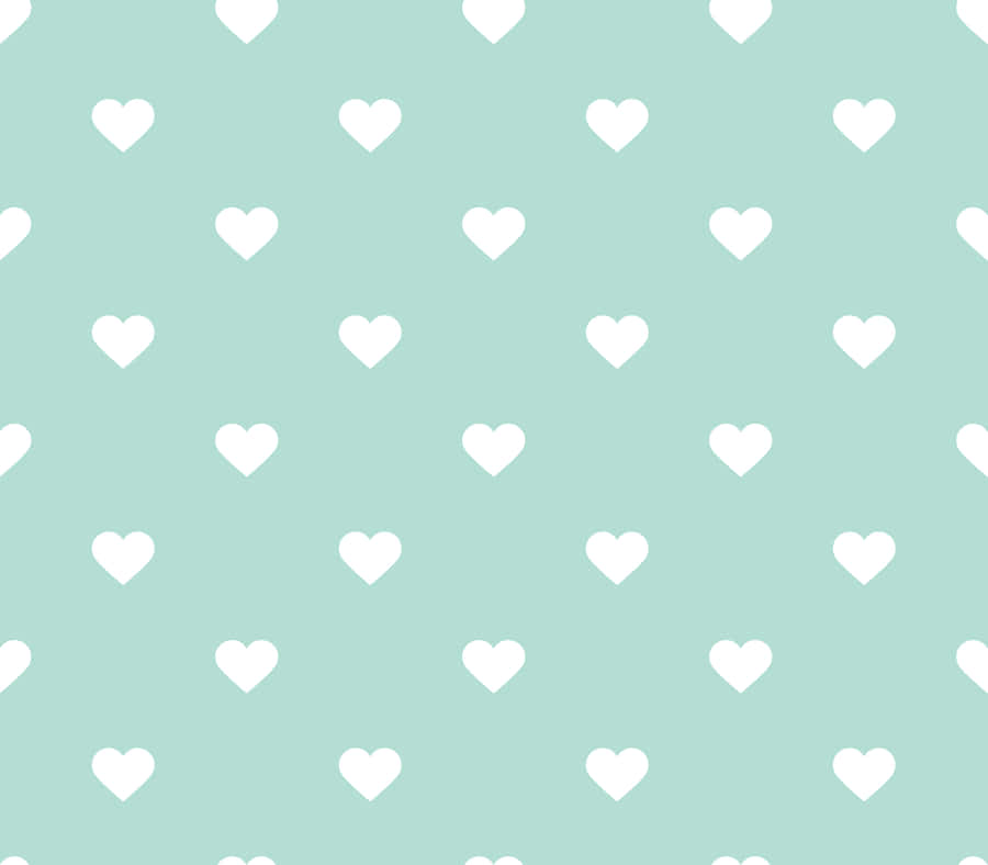 Celebrate Love With Mint Green Hearts Wallpaper
