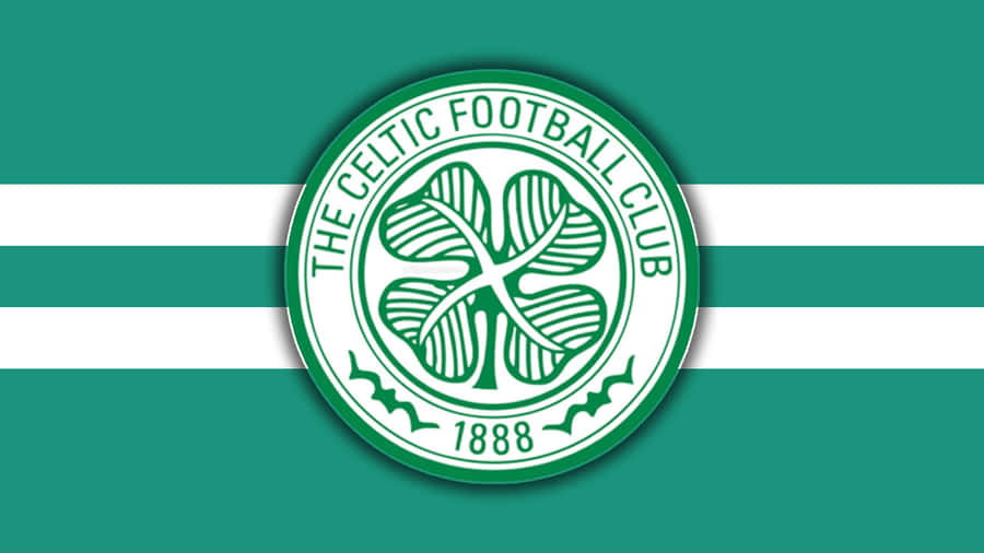 Celtic Fc Logo On A Green And White Background Wallpaper