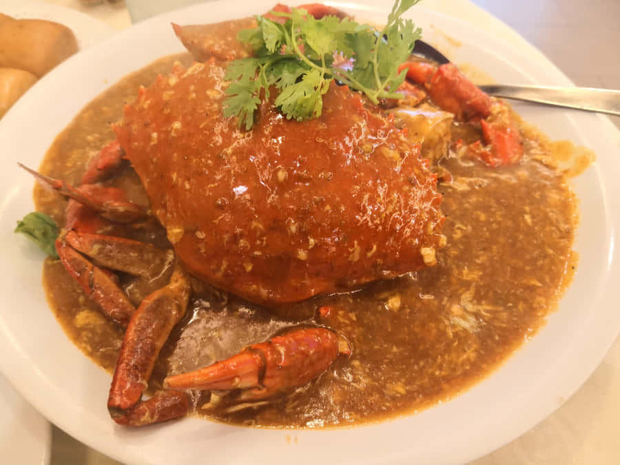 Chilli Crab With Egg Drop Wallpaper
