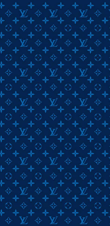 Classic Blue Louis Vuitton Print Wallpaper