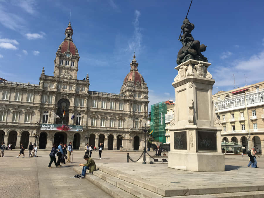 Cloudy Day At The Corunna Plaza Wallpaper