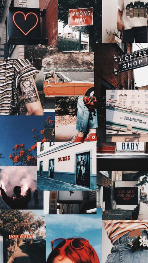 Collage Of Photos Of People And Buildings Wallpaper