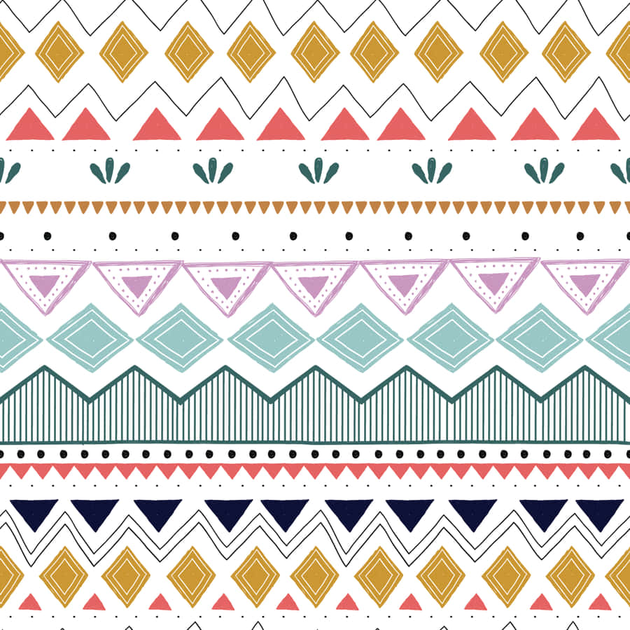 Colorful Aztec Pattern Design Wallpaper