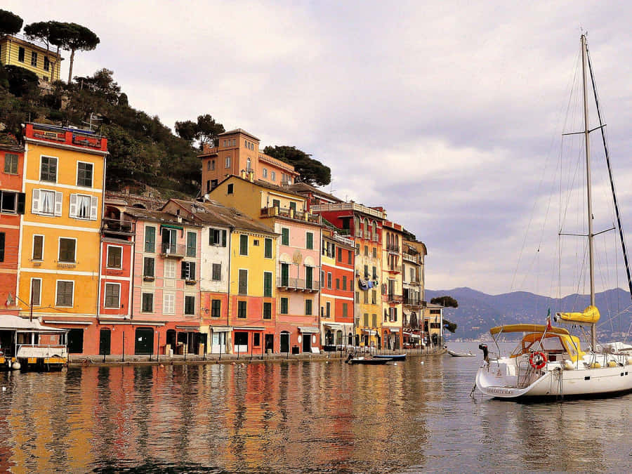 Colorful Houses In Portofino Italy Wallpaper