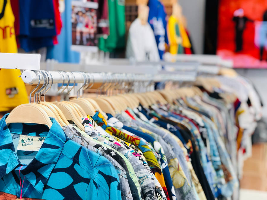 Colorful Shirts In Clothing Store Wallpaper