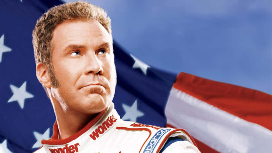 Comedic Genius Will Ferrell Smiling In Casual Attire Wallpaper