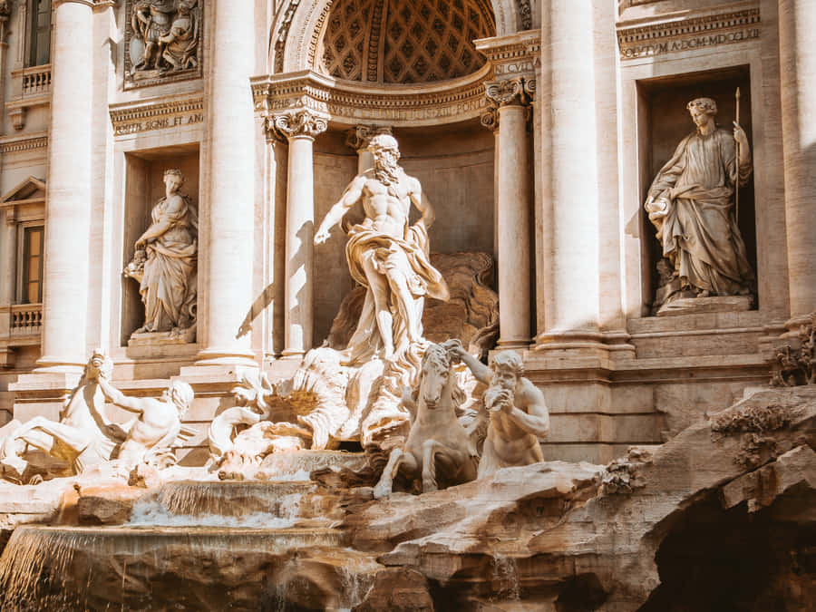 Concrete Structure Of Trevi Fountain Wallpaper
