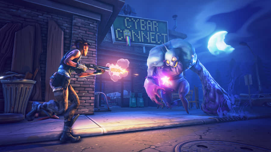 Conquer The Battle Royale With Fortnite Purple Wallpaper