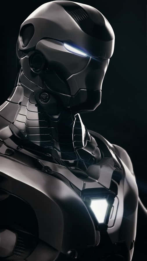 Cool Black Iron Man Close-up Look Iphone Wallpaper