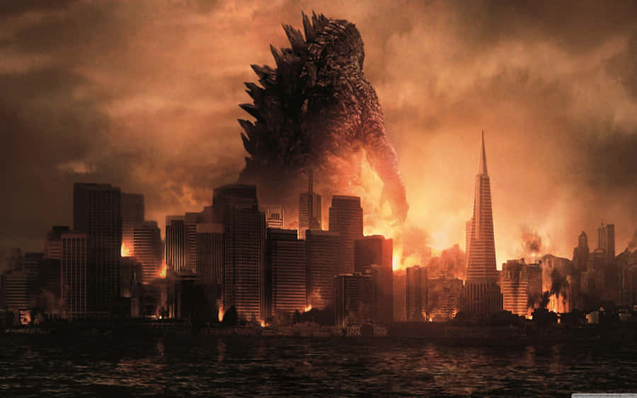 Cool Godzilla Destroyed City Wallpaper