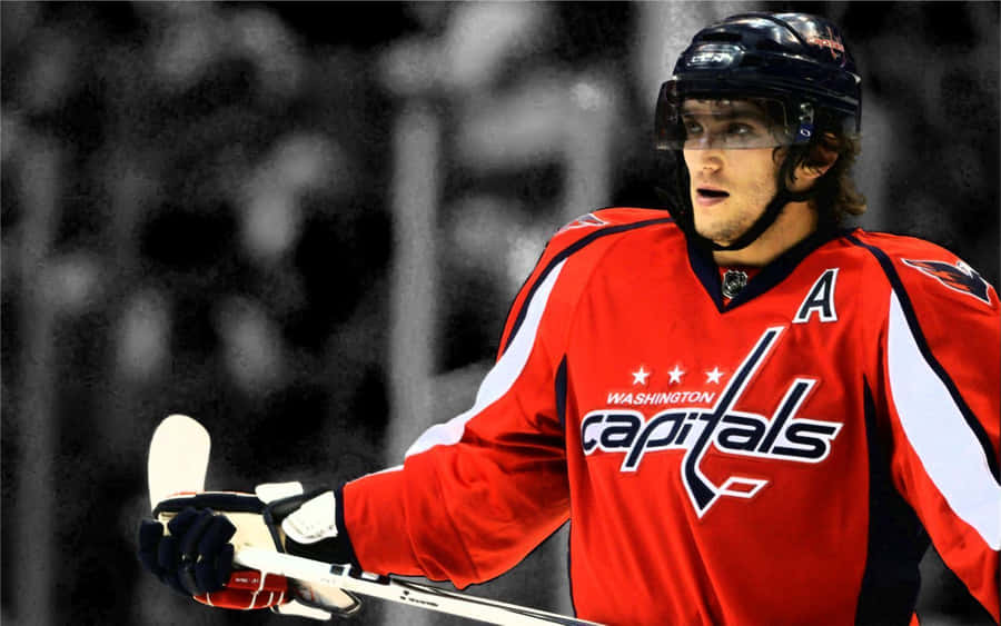 Cool Nhl Hockey Player In Red Wallpaper