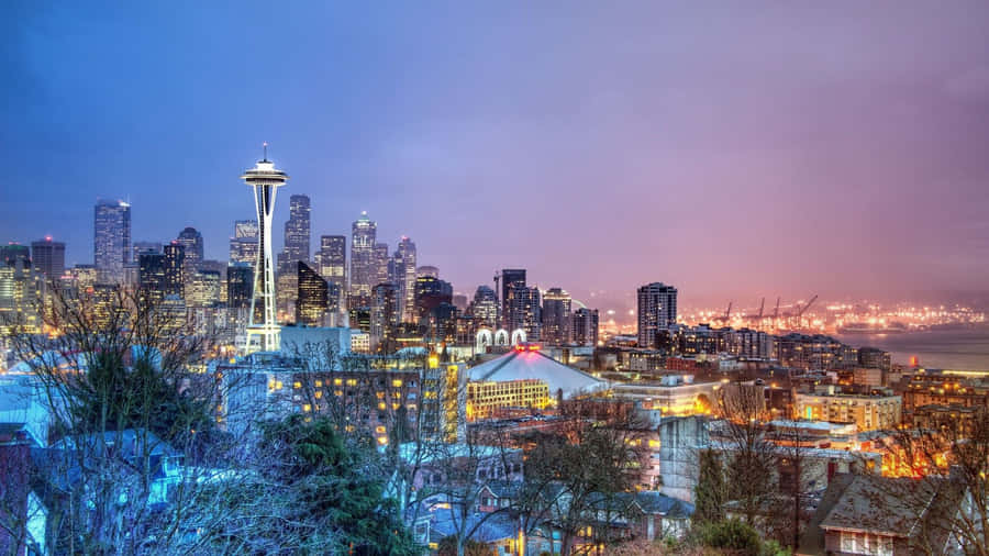 Cool Seattle City During Winter Wallpaper