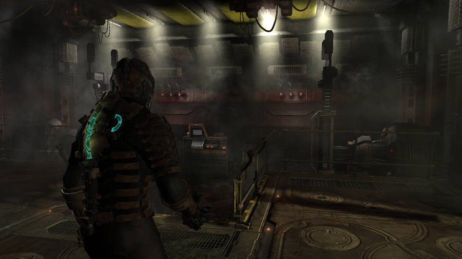 Cool Space Man In Control Room Wallpaper