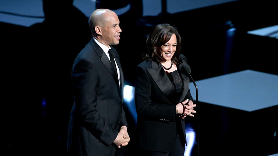 Cory Booker With Kamala Harris Wallpaper