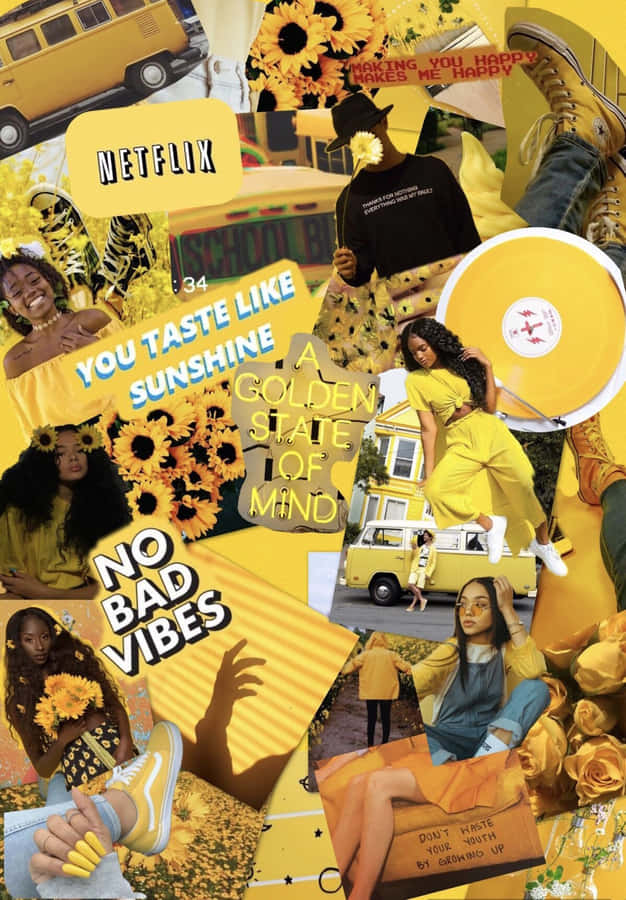Create Your Own Unique Aesthetic With This Yellow Themed Collage. Wallpaper