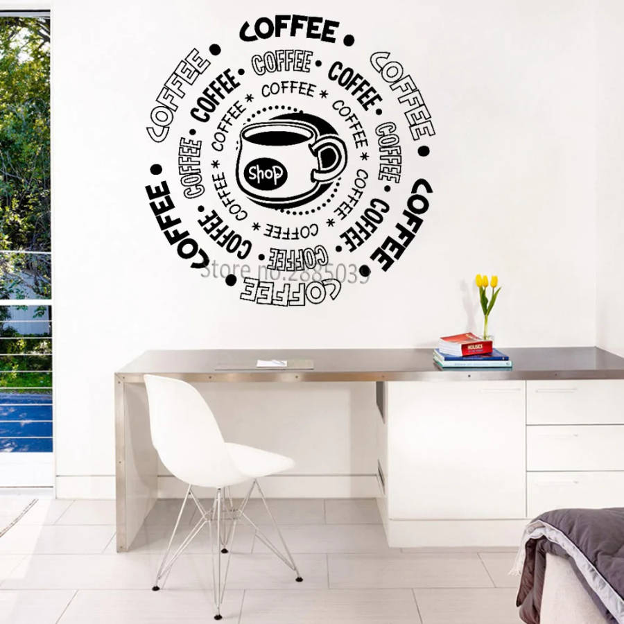 Creative Coffee Shop Wall Art Wallpaper