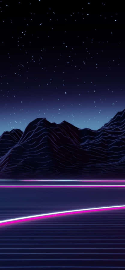 Crisp Orange And Pink Evening Sky Over A Rural Landscape Wallpaper