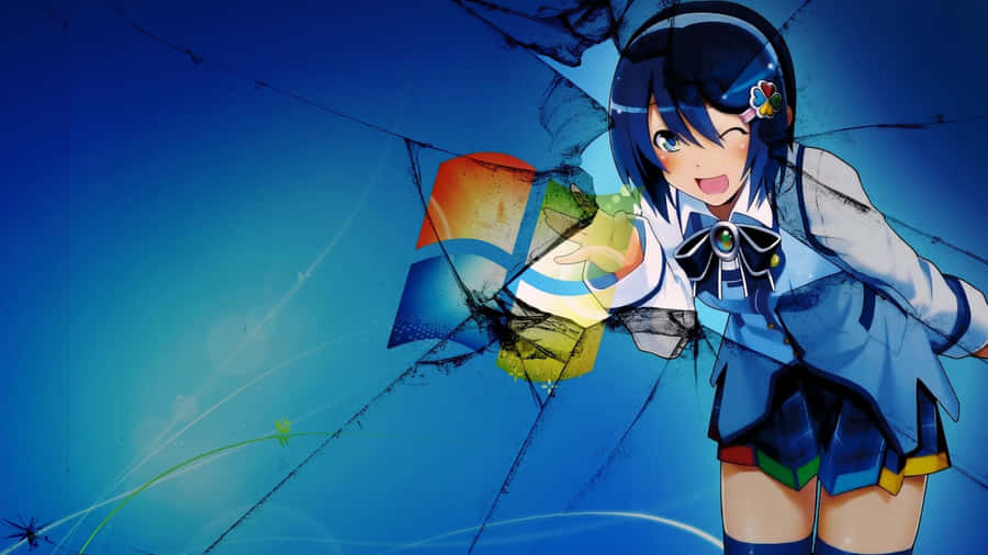 Cute Anime Girl In Her Natural Habitat Wallpaper