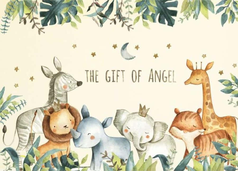 Cute Cartoon Animal Festive Wallpaper