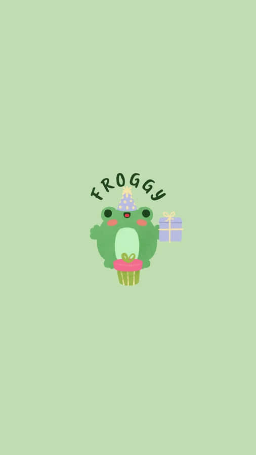 Cute Froggy Greeni Phone Wallpaper Wallpaper