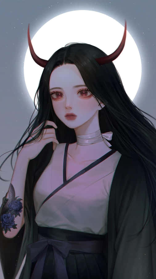 Cute Girl With Tattoo Dark Aesthetic Anime Pfp Wallpaper