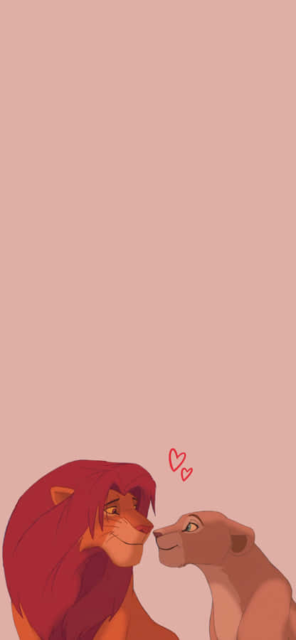 Cute Lion King Lovers Simba And Nala Wallpaper