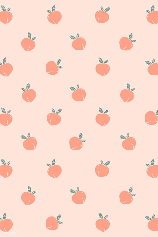 Cute Peach Liitle Pattern Pink Background Wallpaper