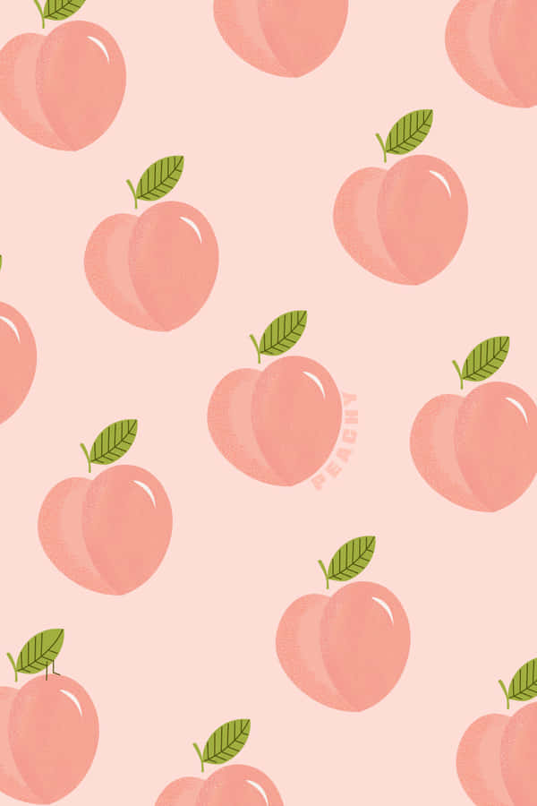 Cute Peach Pattern Art Wallpaper