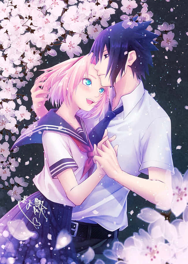 Cute Sasuke Looking Playful Wallpaper