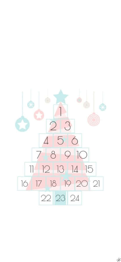 Cute Simple Christmas Tree Calendar Wallpaper