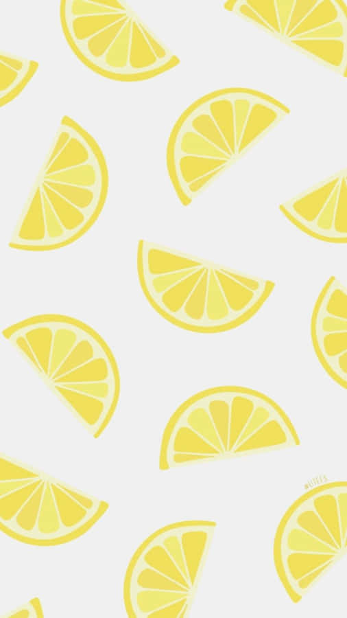 Cute Summer Slice Of Lemon Pattern Phone Wallpaper
