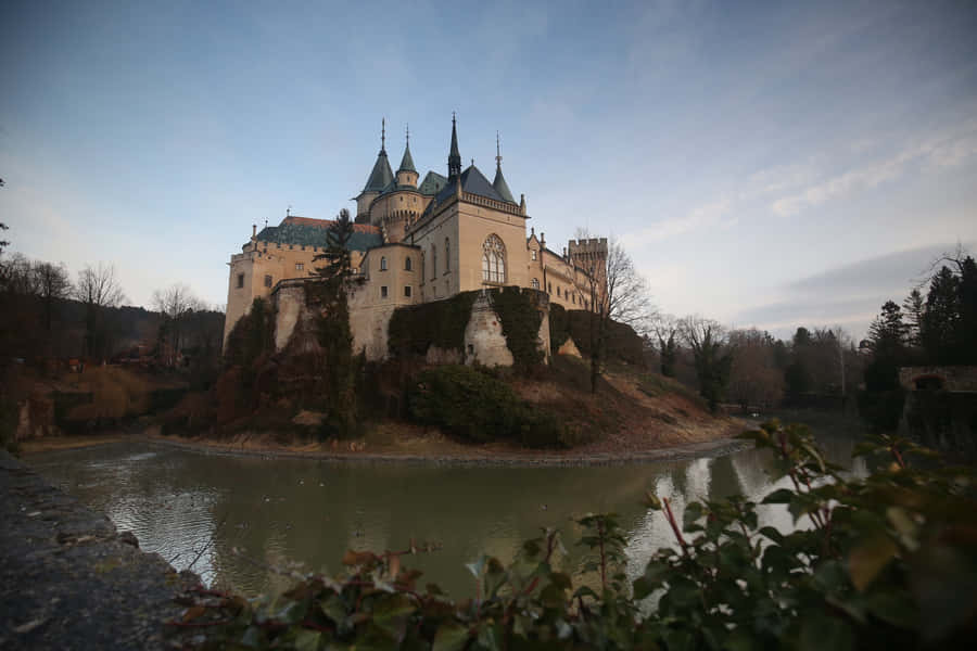 Dark Aesthetic Bojnice Castle Desktop Wallpaper