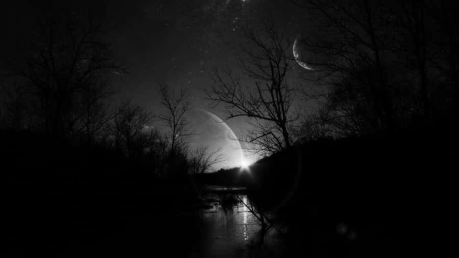 Dark Depressing River In The Night Wallpaper