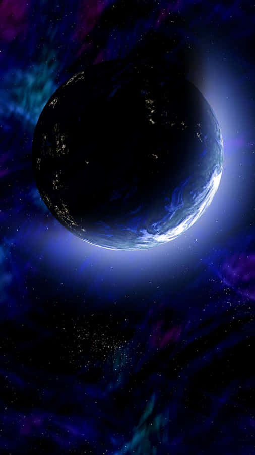 Dark Purple Planet In Universe Iphone Wallpaper