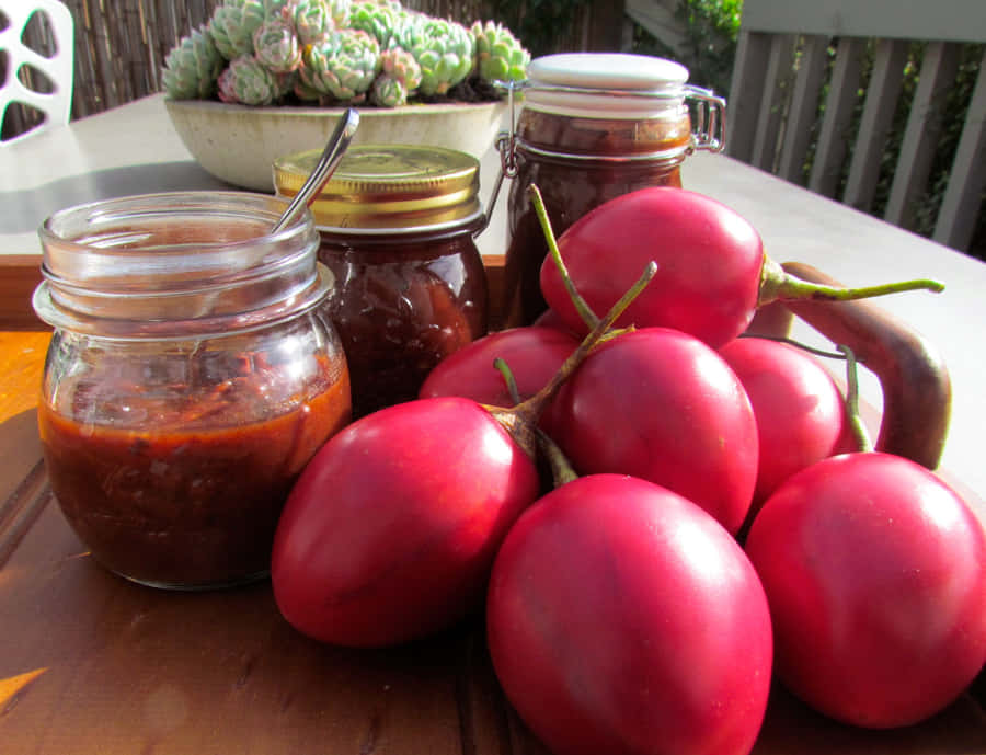 Delicious Red Tamarillo Chutney Photography Wallpaper