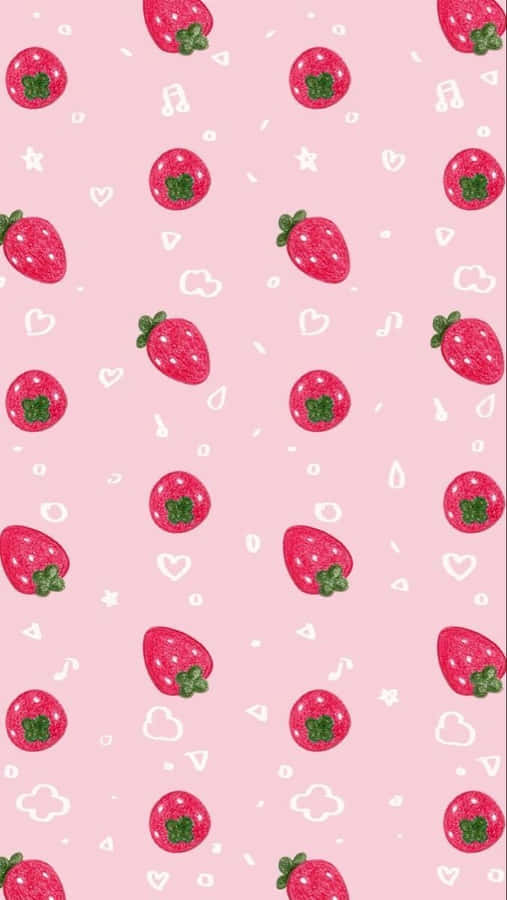 Delightful Pastel Strawberry Artwork Wallpaper