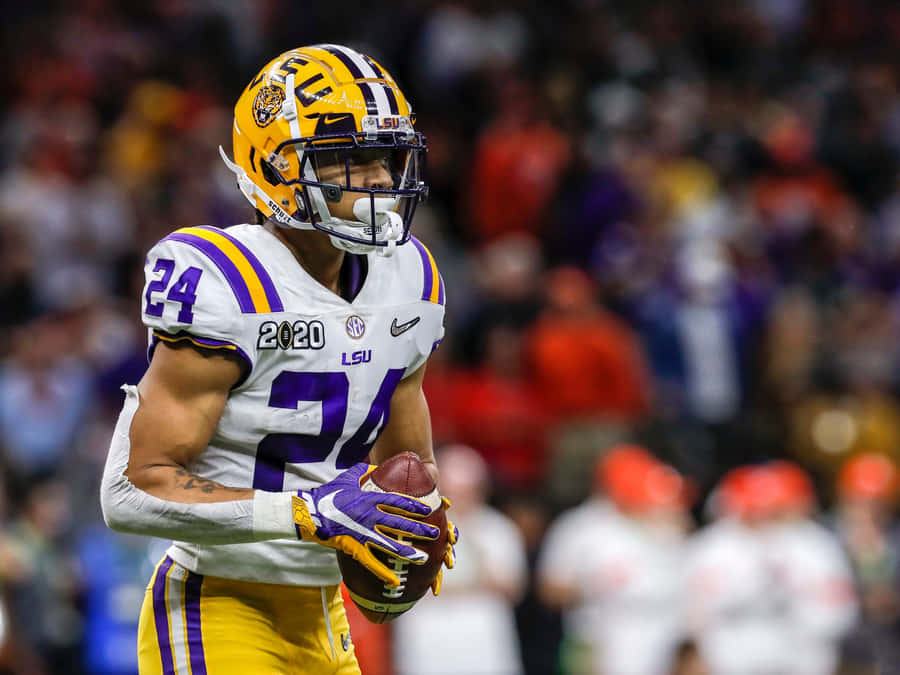 Derek Stingley Jr Lsu Cornerback Star Wallpaper
