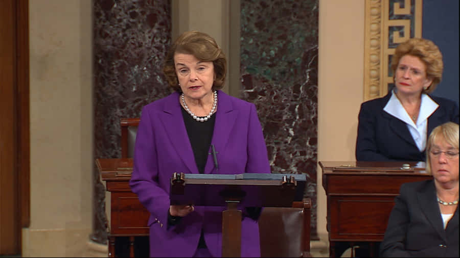 Dianne Feinstein Making A Speech Wallpaper