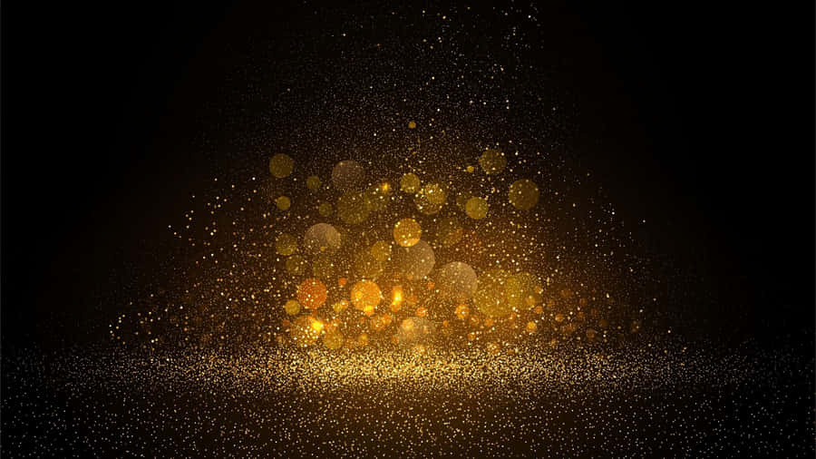 Digital Black And Gold Glitter Wallpaper
