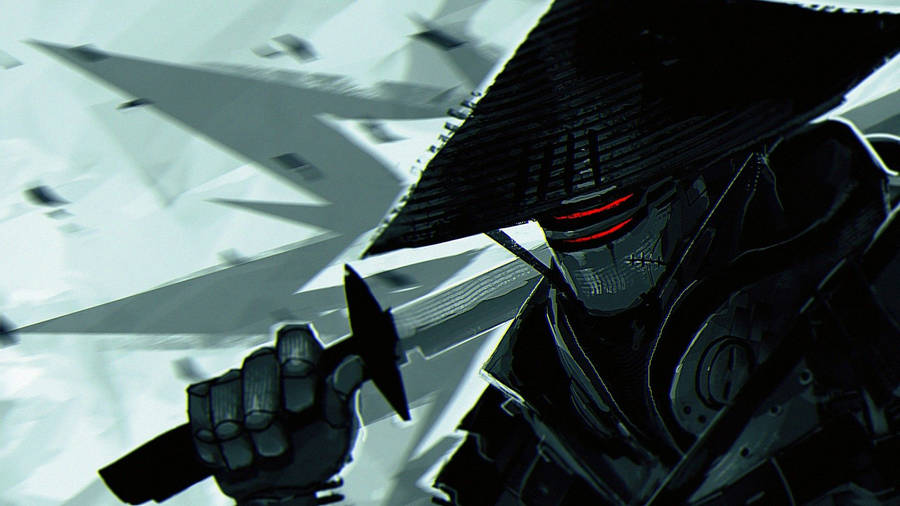 Digitally Painted Samurai Robot Wallpaper